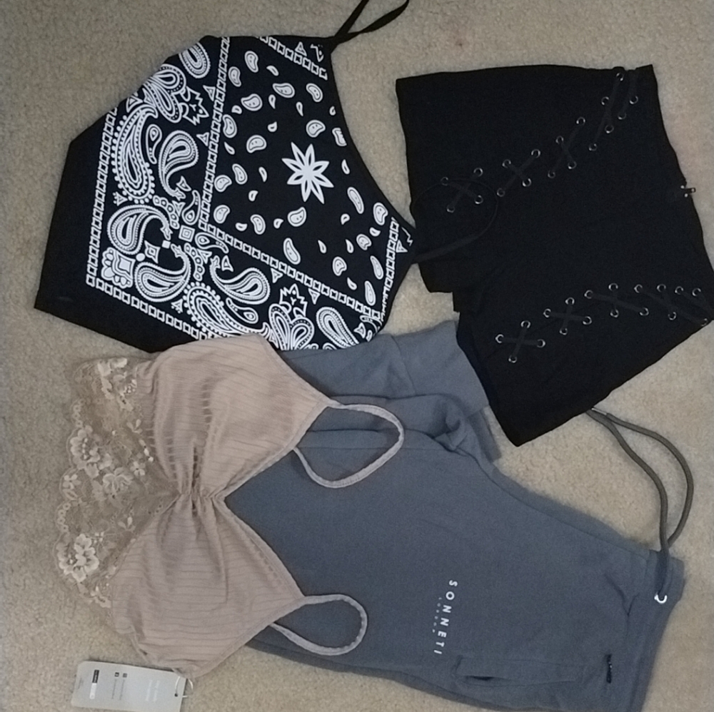 Black and White Bandana Crop Top